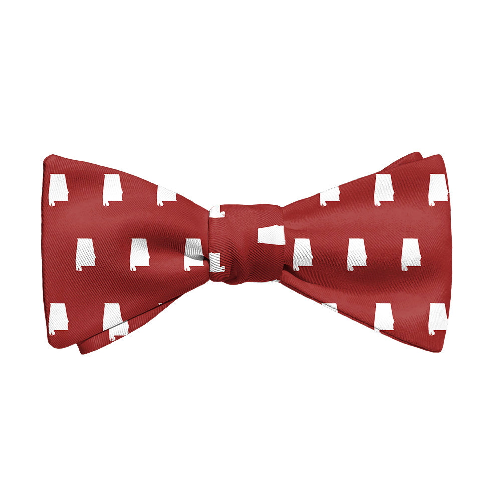 Alabama State Outline Bow Tie - Adult Standard Self-Tie 14-18" - Knotty Tie Co.