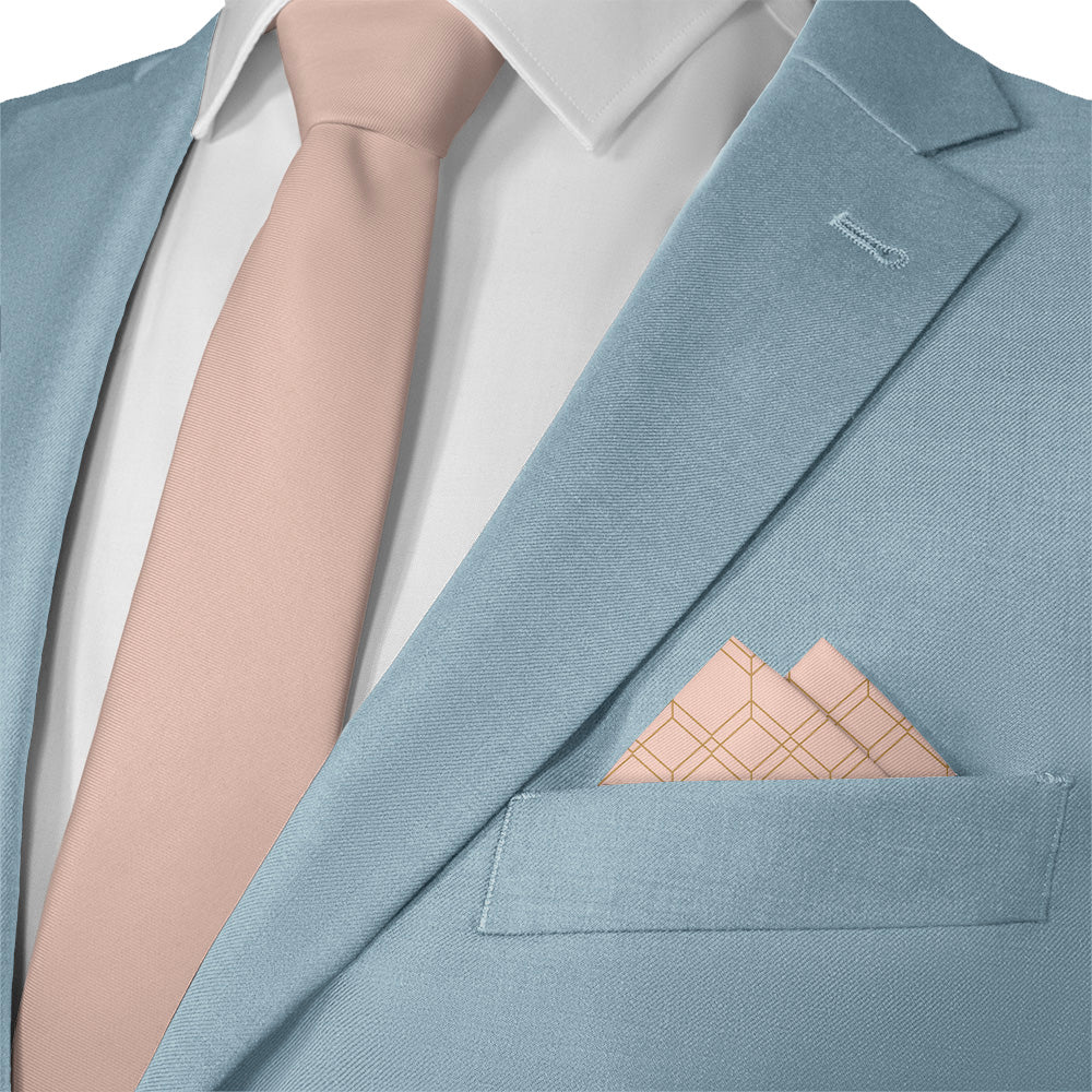 Arcadia Geometric Pocket Square - Matching Necktie- Knotty Tie Co.