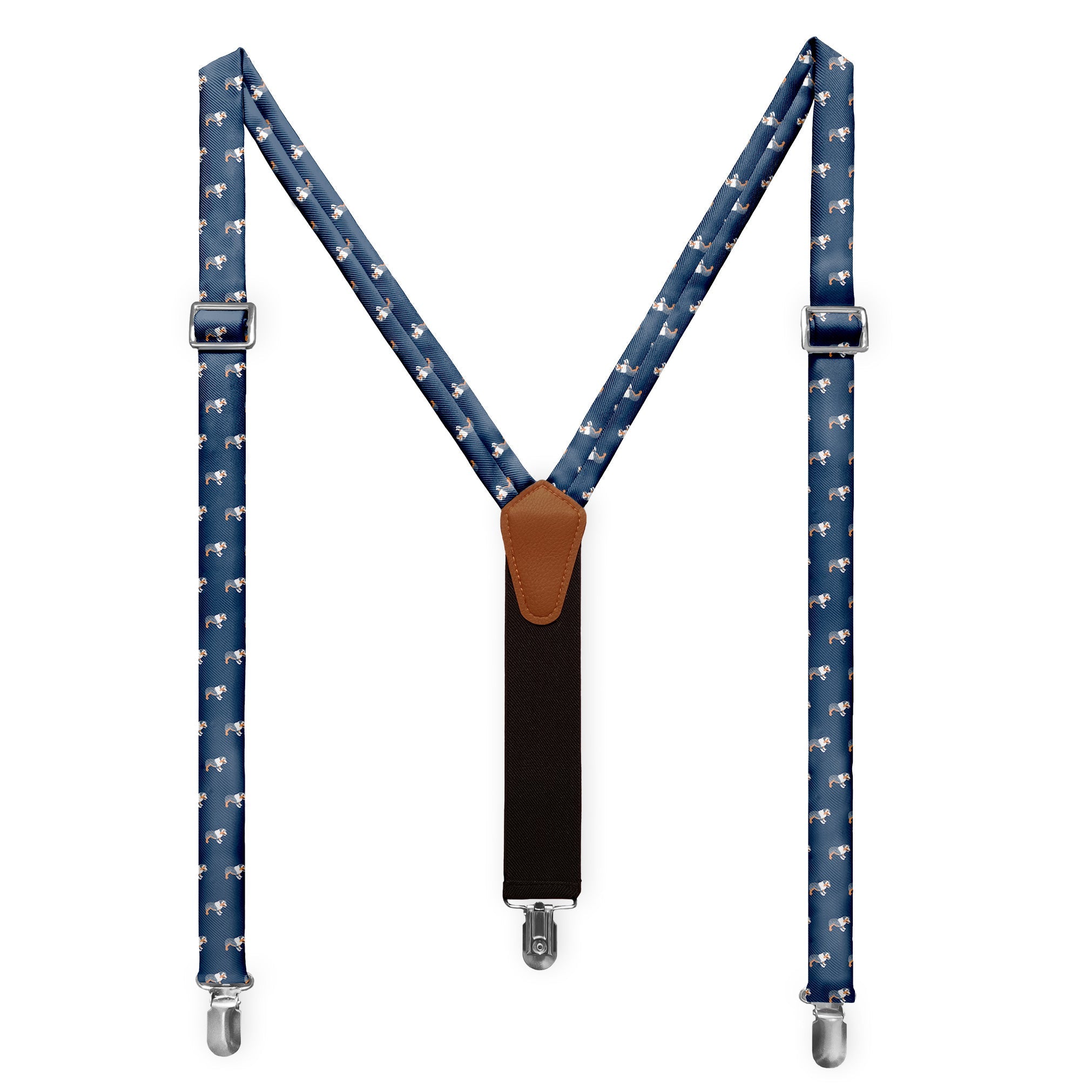 Australian Shepherd Suspenders - Full Front View - Knotty Tie Co.