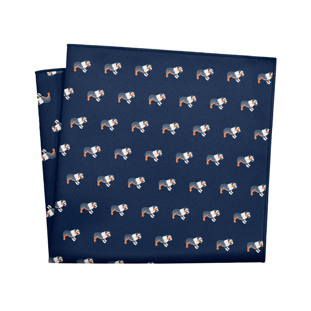 Australian Shepherd Pocket Square - 12" Square - Knotty Tie Co.