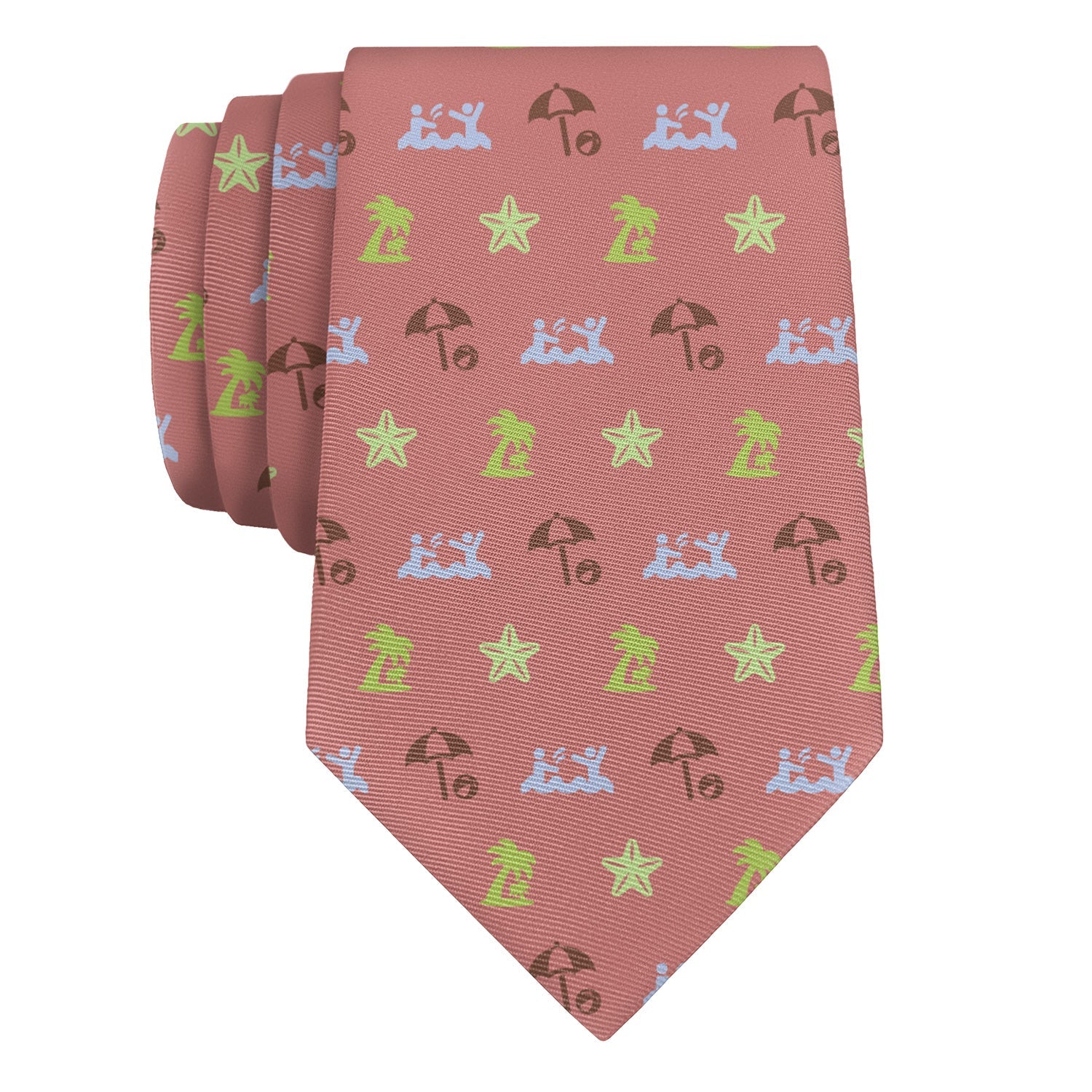 Beach With Friends Necktie - Rolled - Knotty Tie Co.