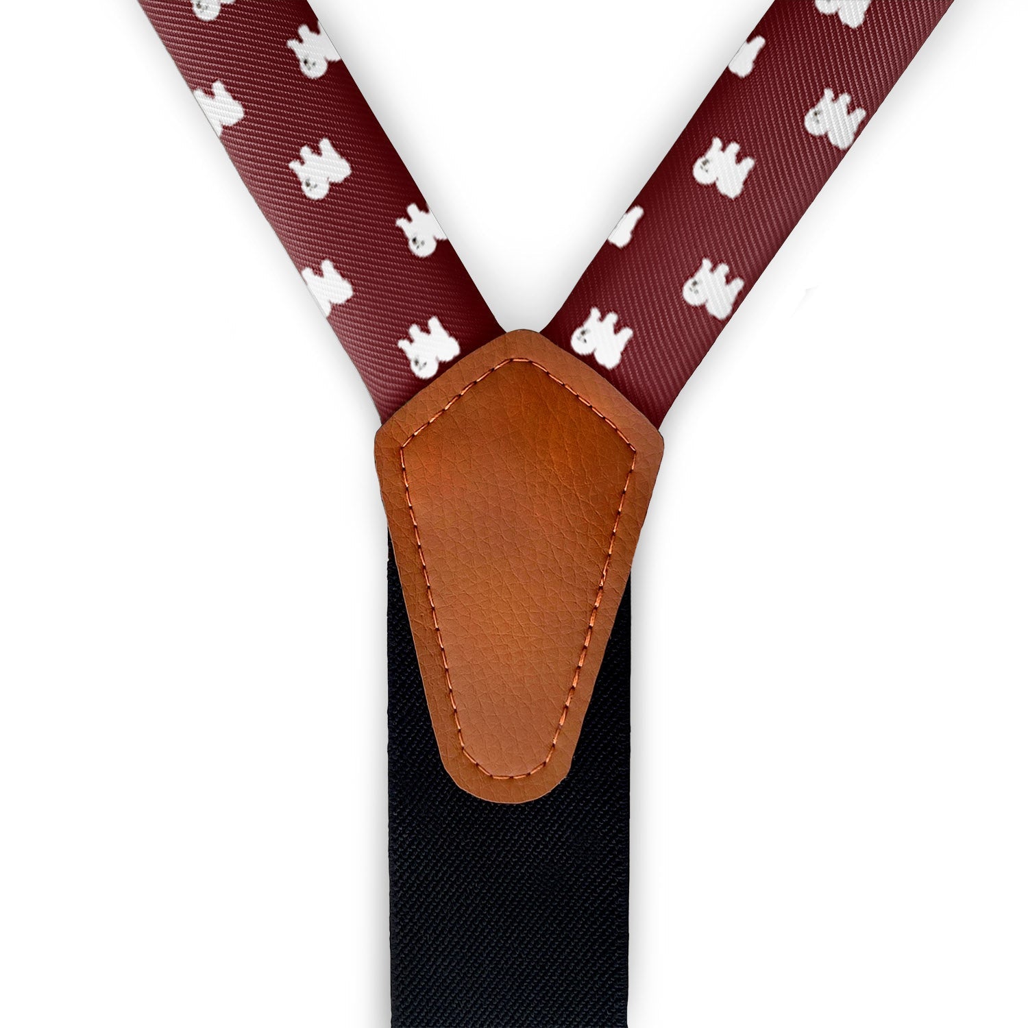 Bichon Frise Suspenders - Vegan Leather Y-Back - Knotty Tie Co.