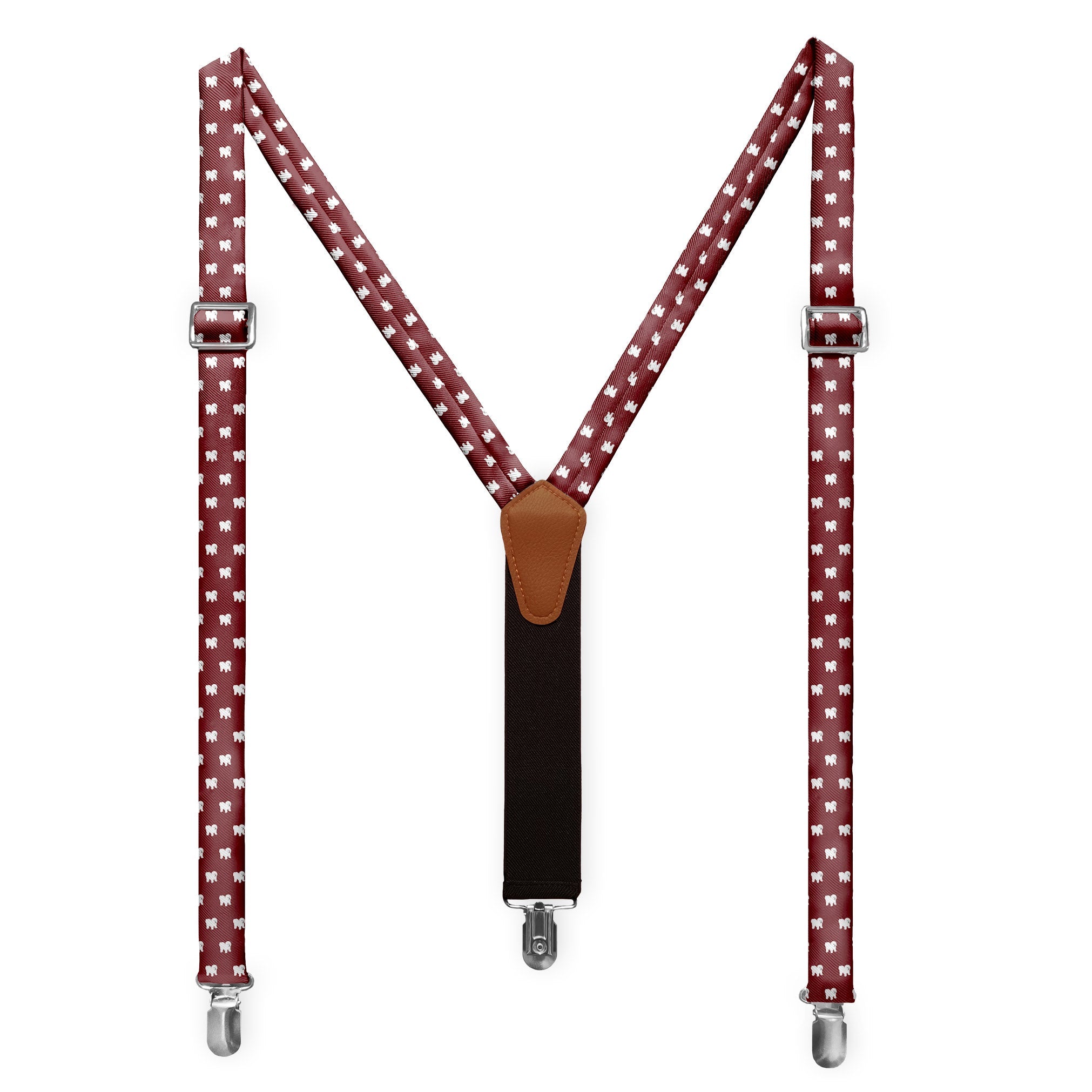 Bichon Frise Suspenders - Full Front View - Knotty Tie Co.