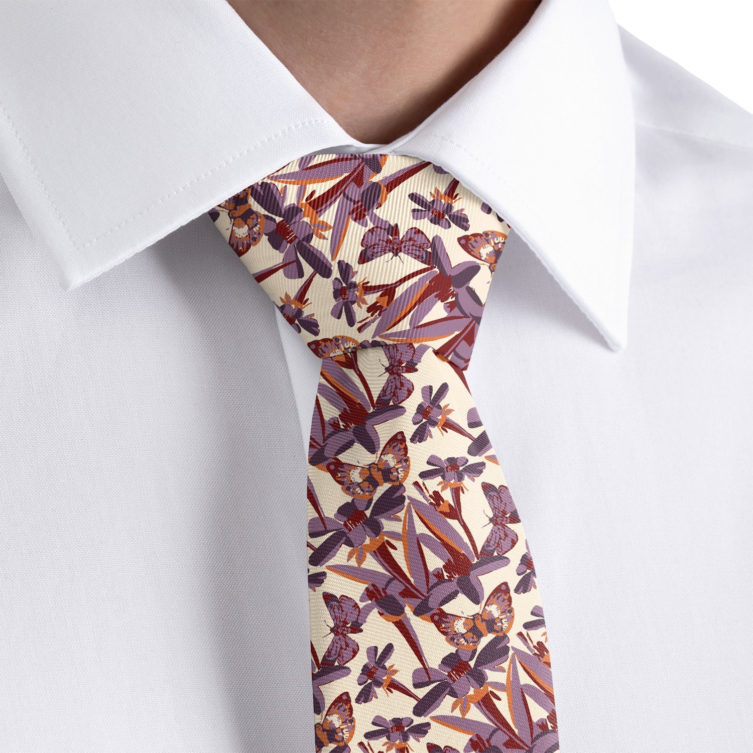 Butterfly Floral Necktie - Dress Shirt - Knotty Tie Co.