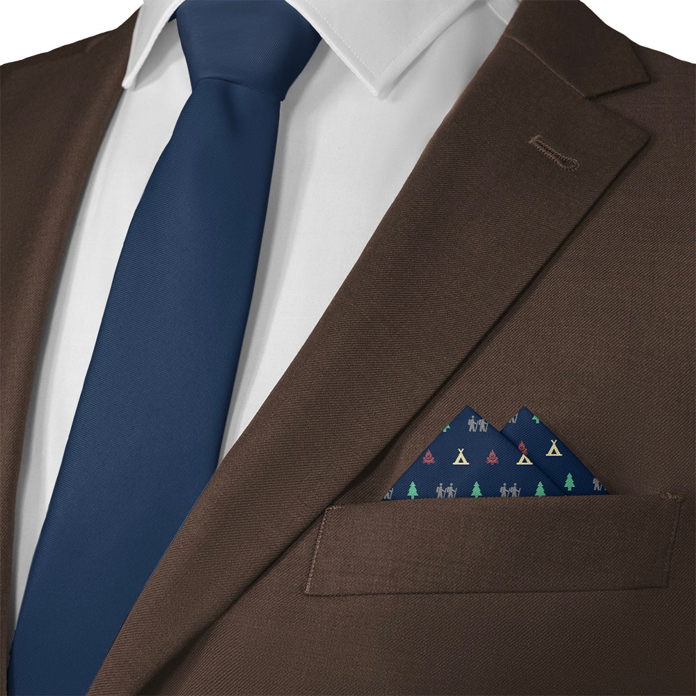 Camping With Friends Pocket Square - Matching Necktie- Knotty Tie Co.