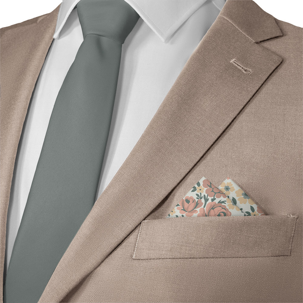 Cooper Floral Pocket Square - Matching Necktie- Knotty Tie Co.