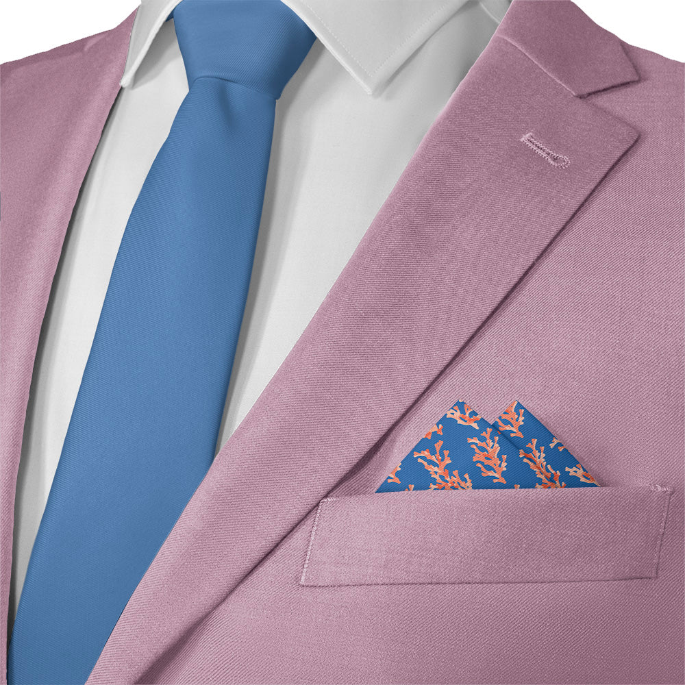 Coral Reef Pocket Square - Matching Necktie- Knotty Tie Co.