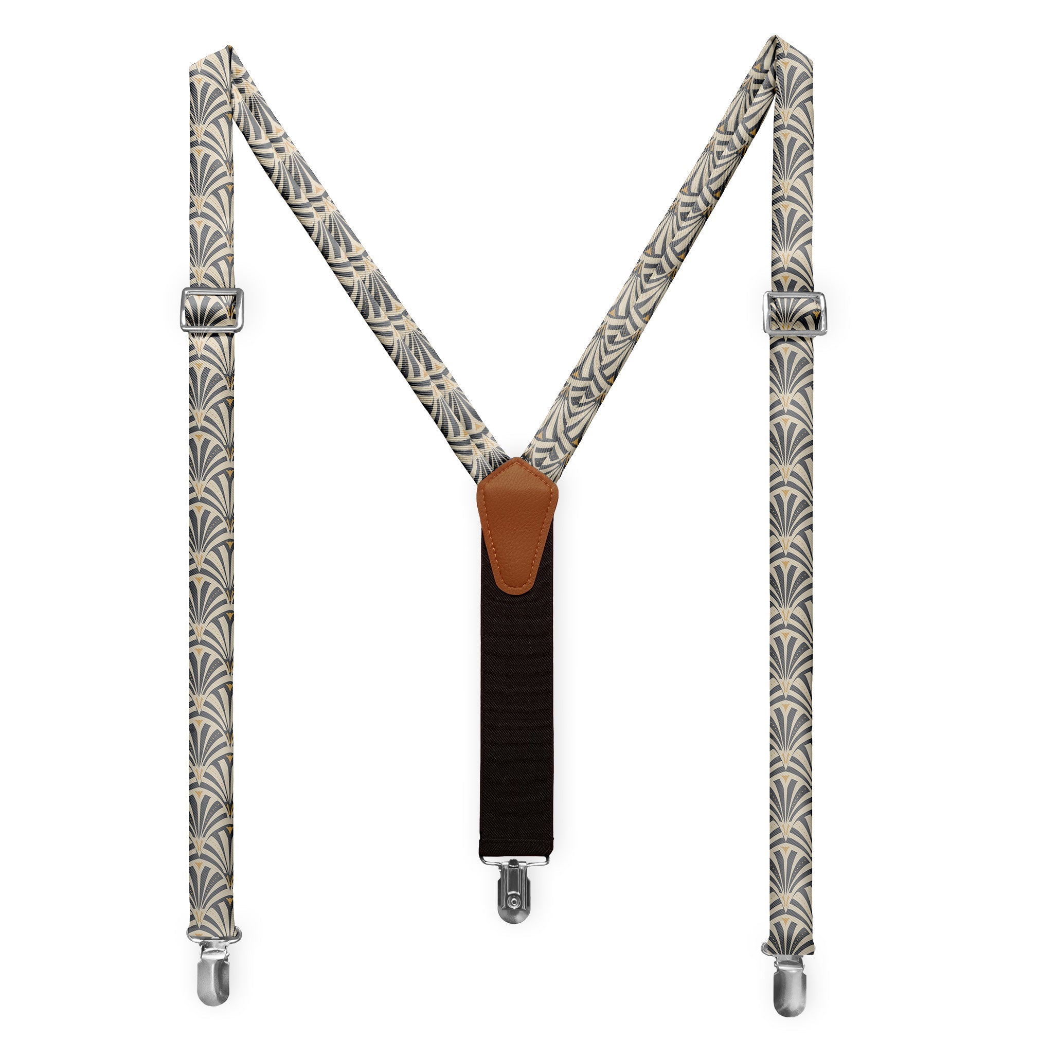 Fanfare Geometric Suspenders - Full Front View - Knotty Tie Co.