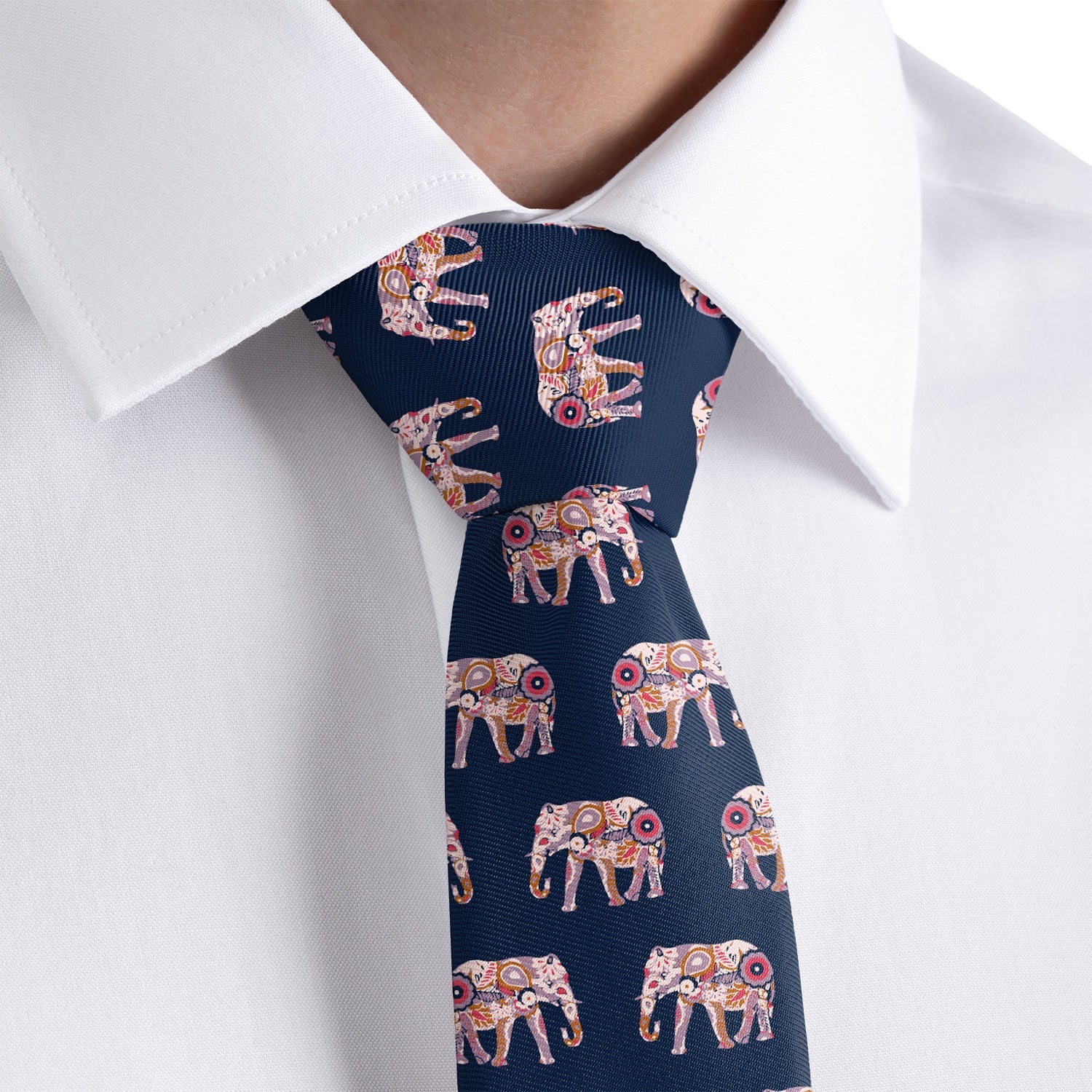 Floral Elephants Necktie - Dress Shirt - Knotty Tie Co.