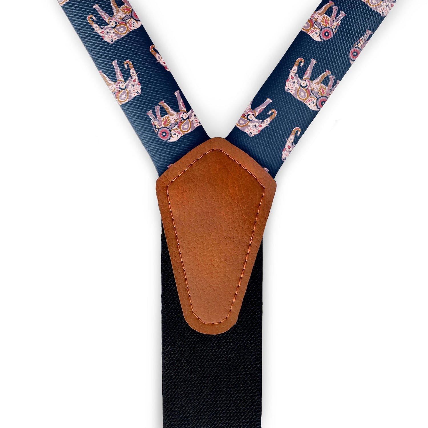 Floral Elephants Suspenders - Hardware and Strap - Knotty Tie Co.