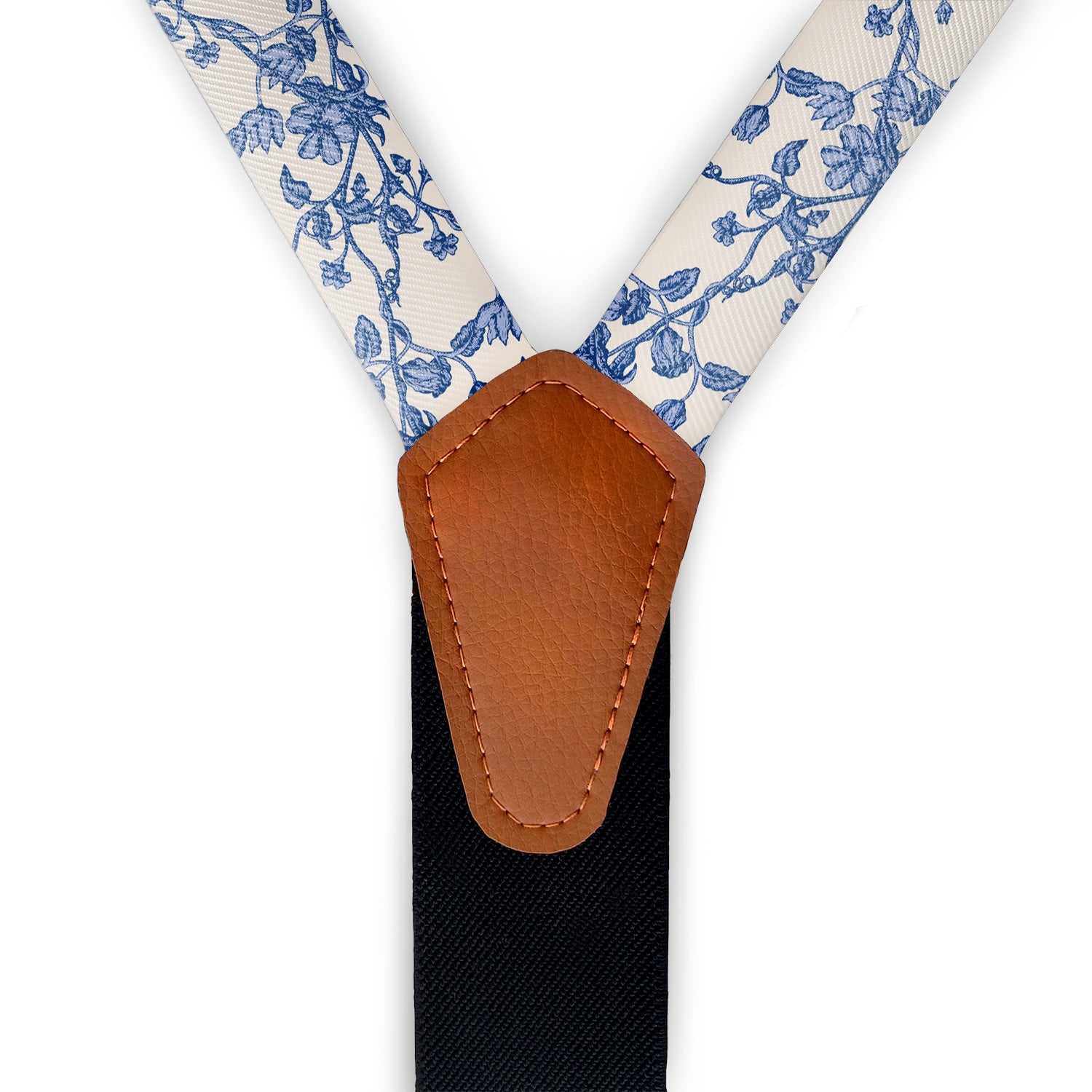 Floral Toile Suspenders - Hardware and Strap - Knotty Tie Co.