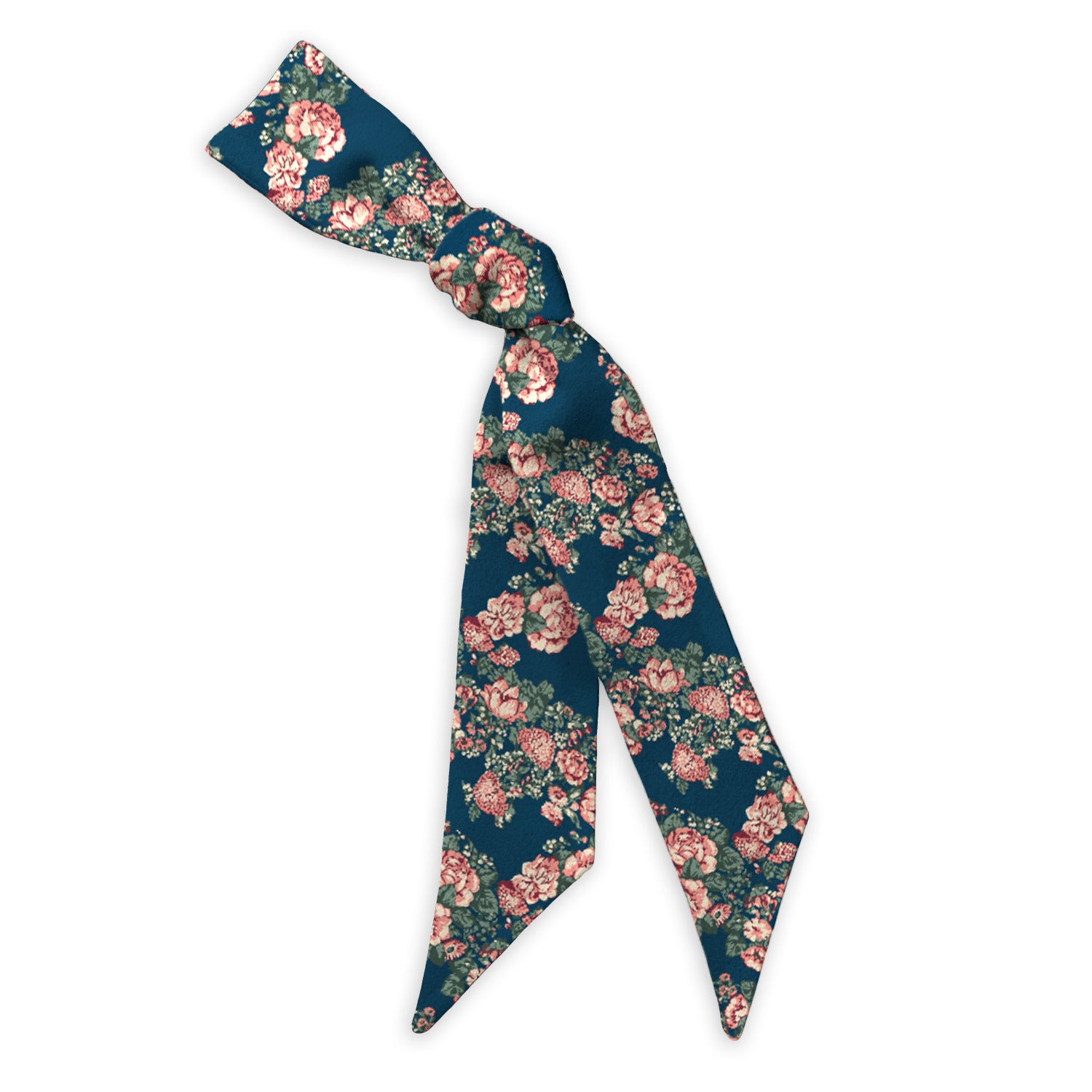 Allison Floral Hair Scarf - 1.75" x 34.25" - Knotty Tie Co.