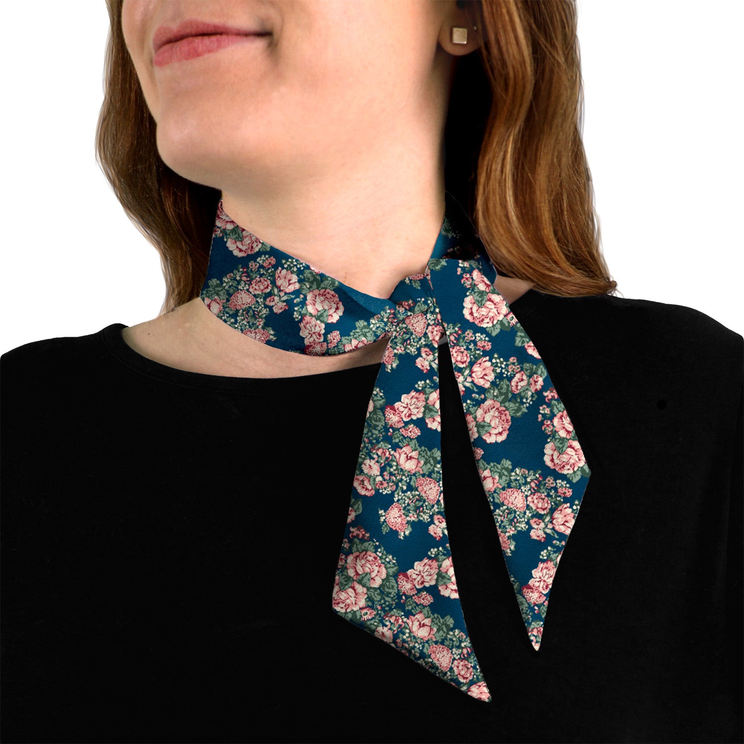 Allison Floral Hair Scarf - 1.75" x 34.25" - Knotty Tie Co.