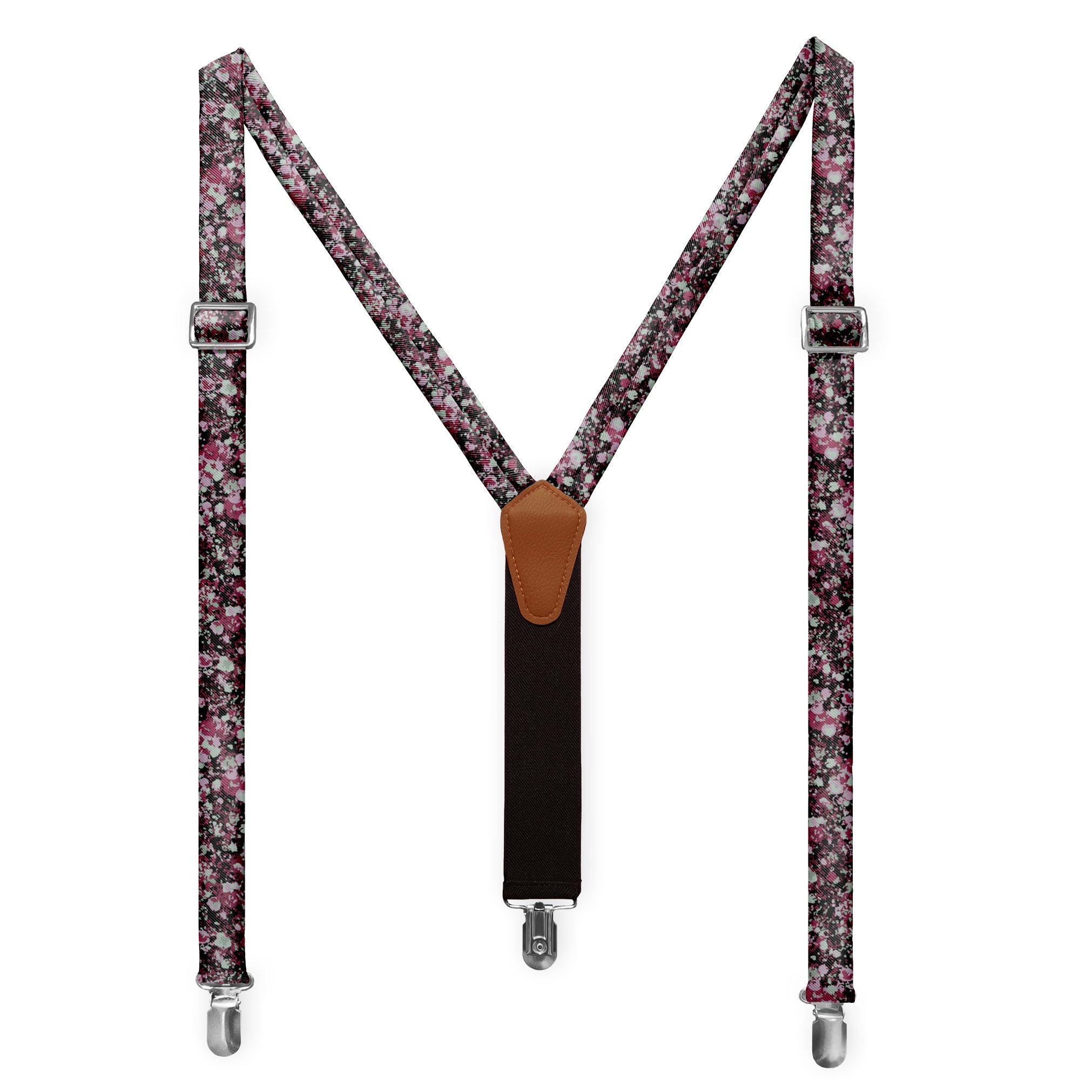 Hidden Floral Suspenders - Full Front View - Knotty Tie Co.