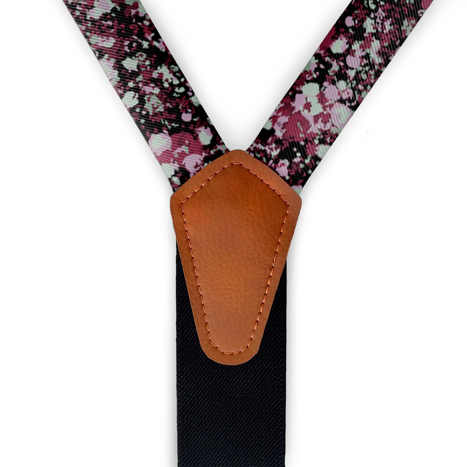 Hidden Floral Suspenders - Vegan Leather Y-Back - Knotty Tie Co.