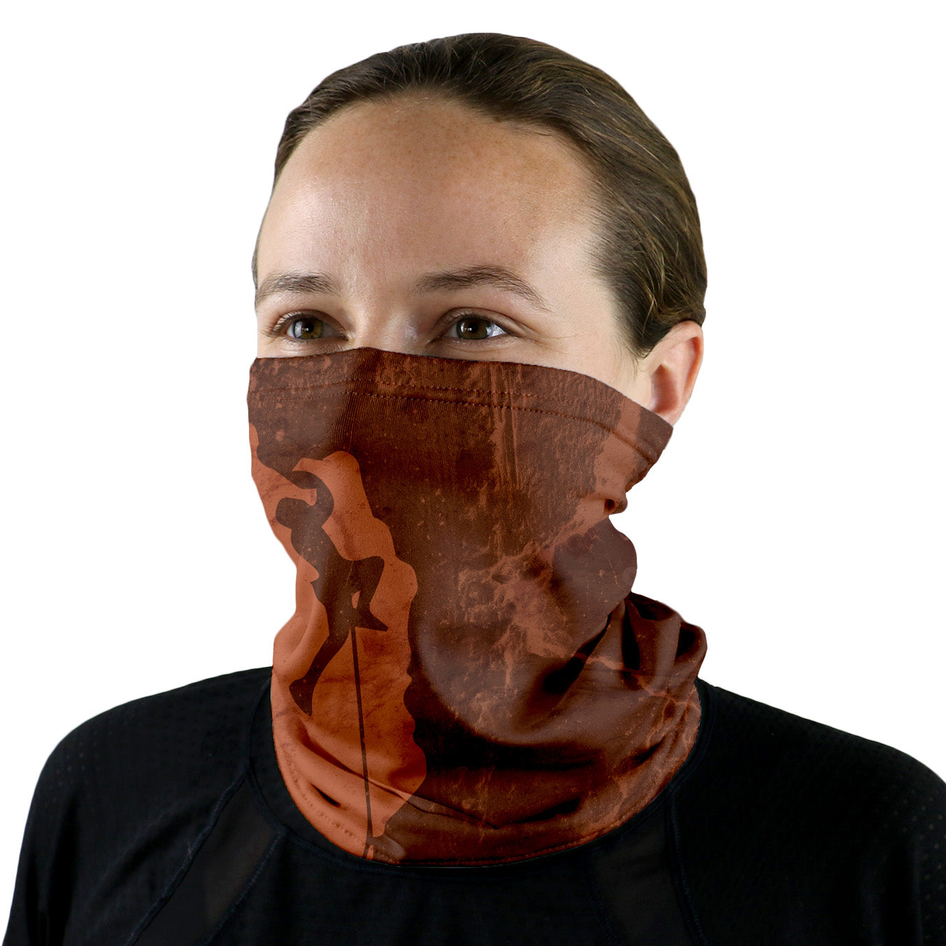 Red Rock Climber Neck Gaiter - Female Face - Knotty Tie Co.