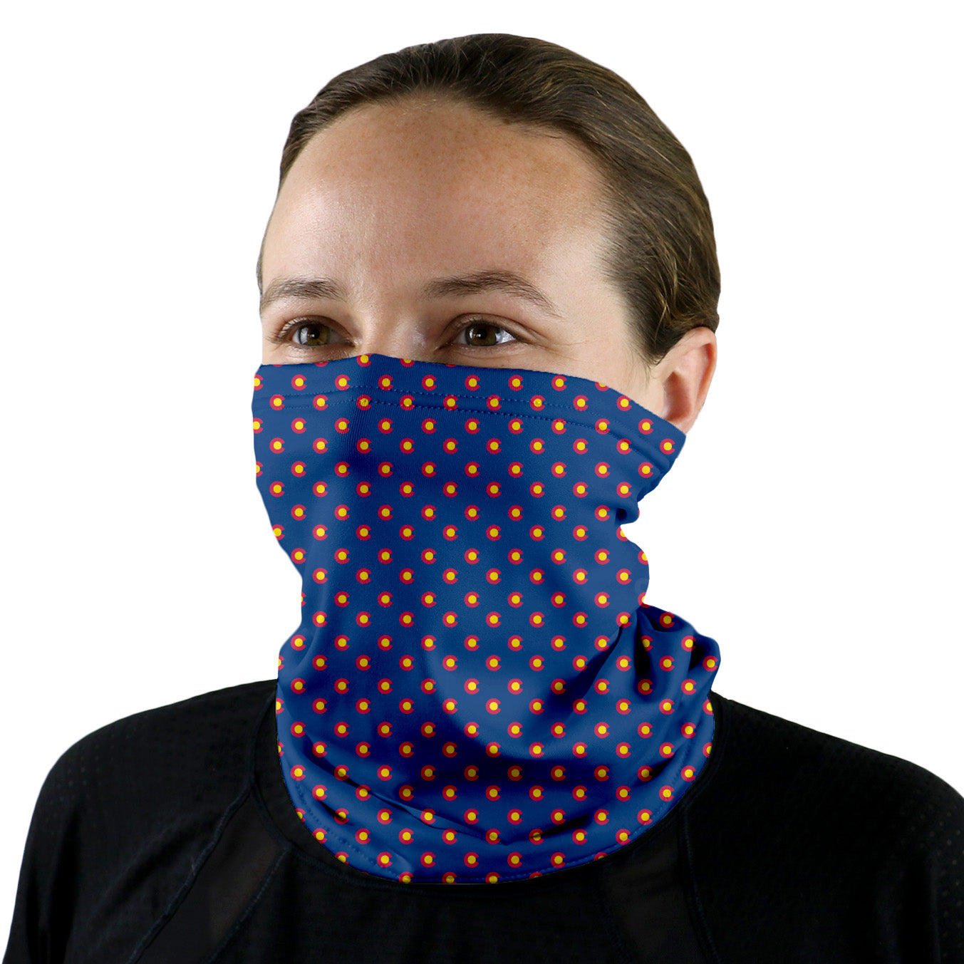 Colorado Flag Neck Gaiter - Female Face - Knotty Tie Co.