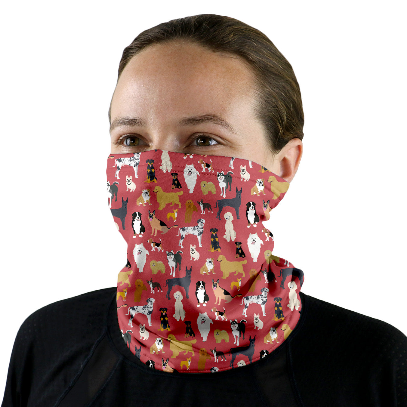 Puppy Party Neck Gaiter - Female Face - Knotty Tie Co.