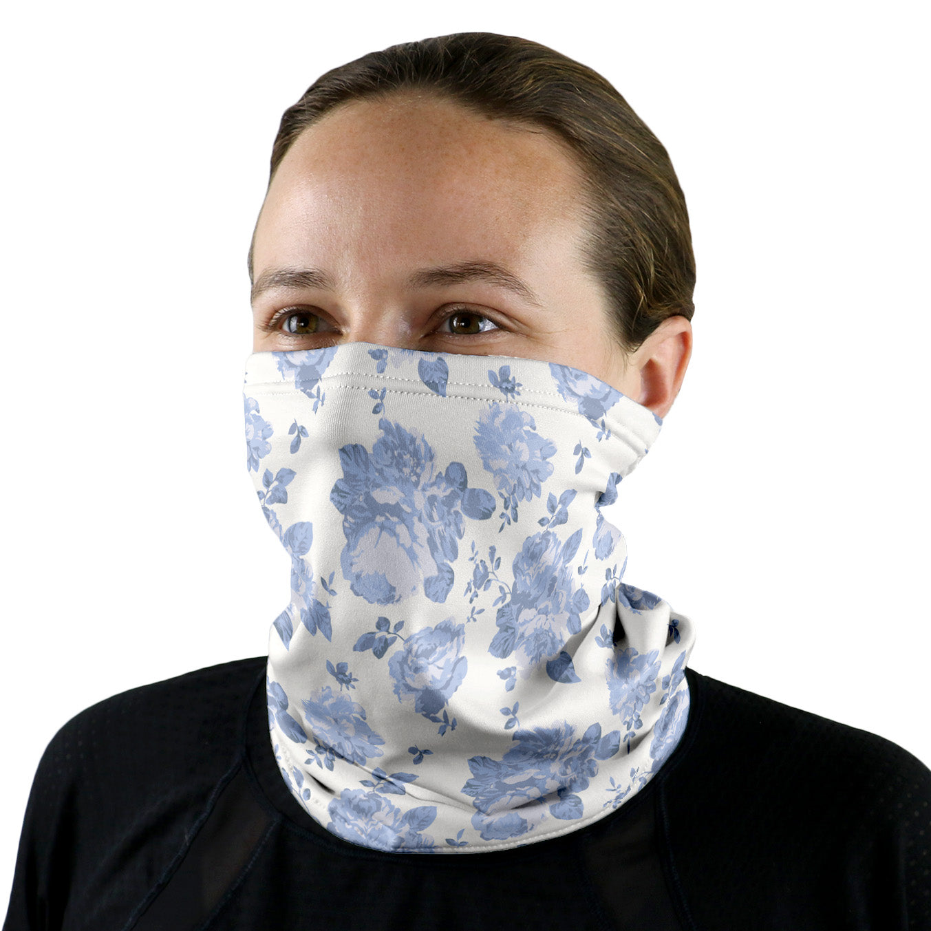 Sylvan Floral Neck Gaiter - Female Face - Knotty Tie Co.