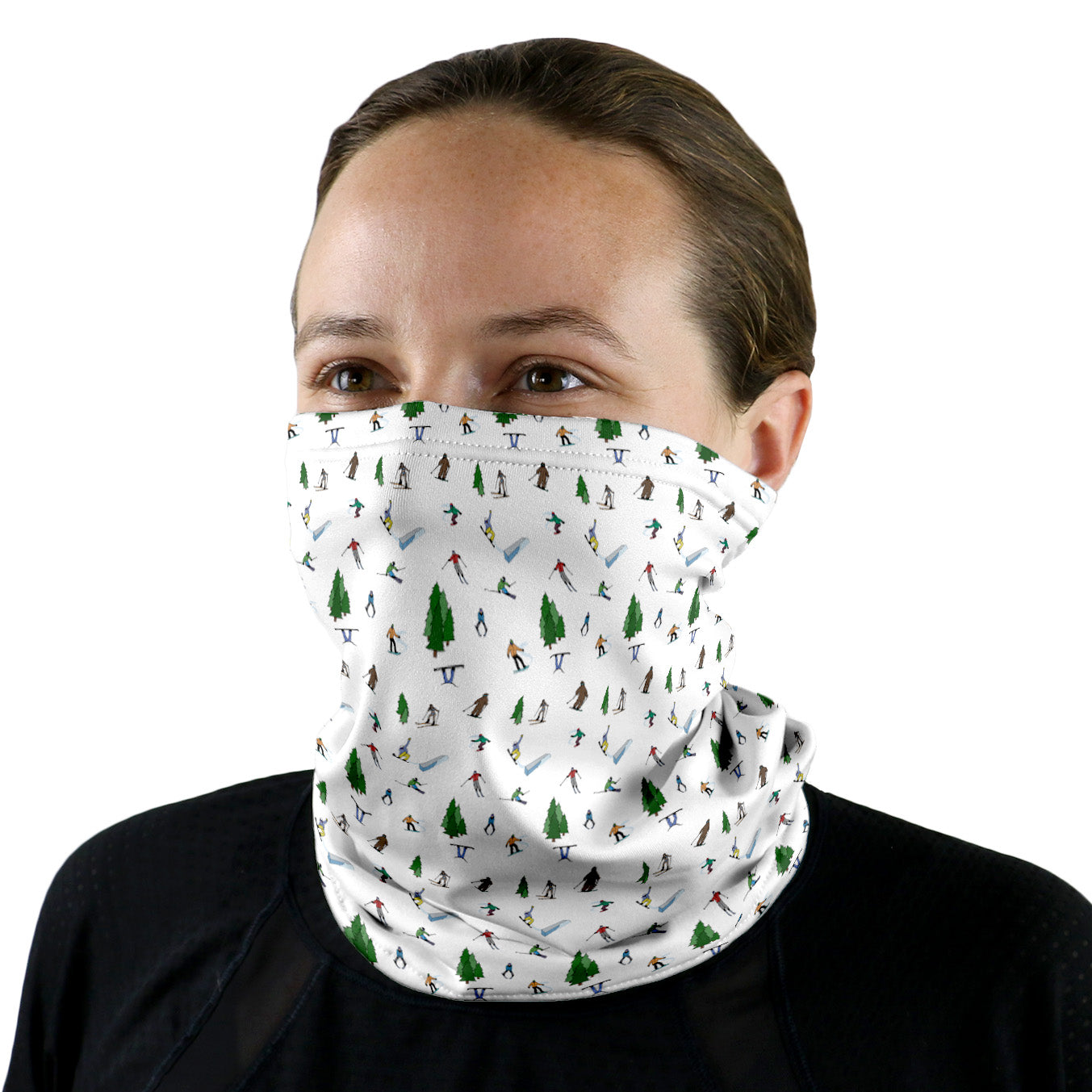 The Slopes Neck Gaiter - Female Face - Knotty Tie Co.