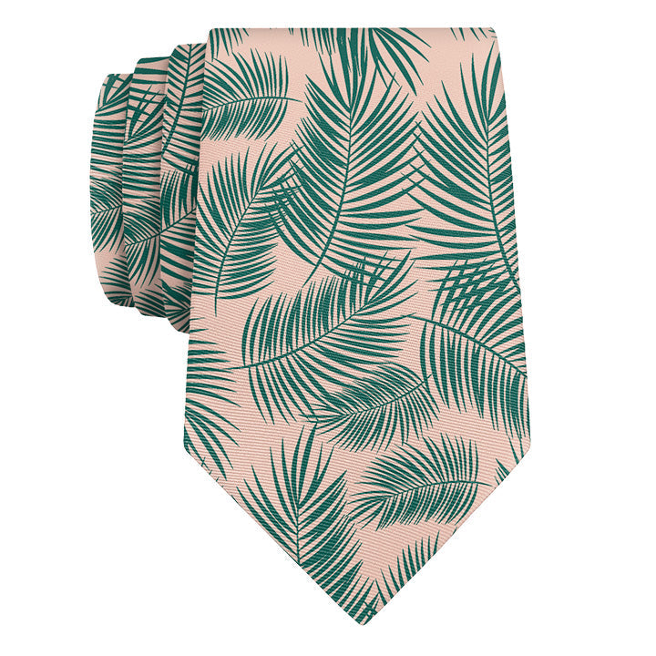 Palm Leaves Necktie - Rolled - Knotty Tie Co.