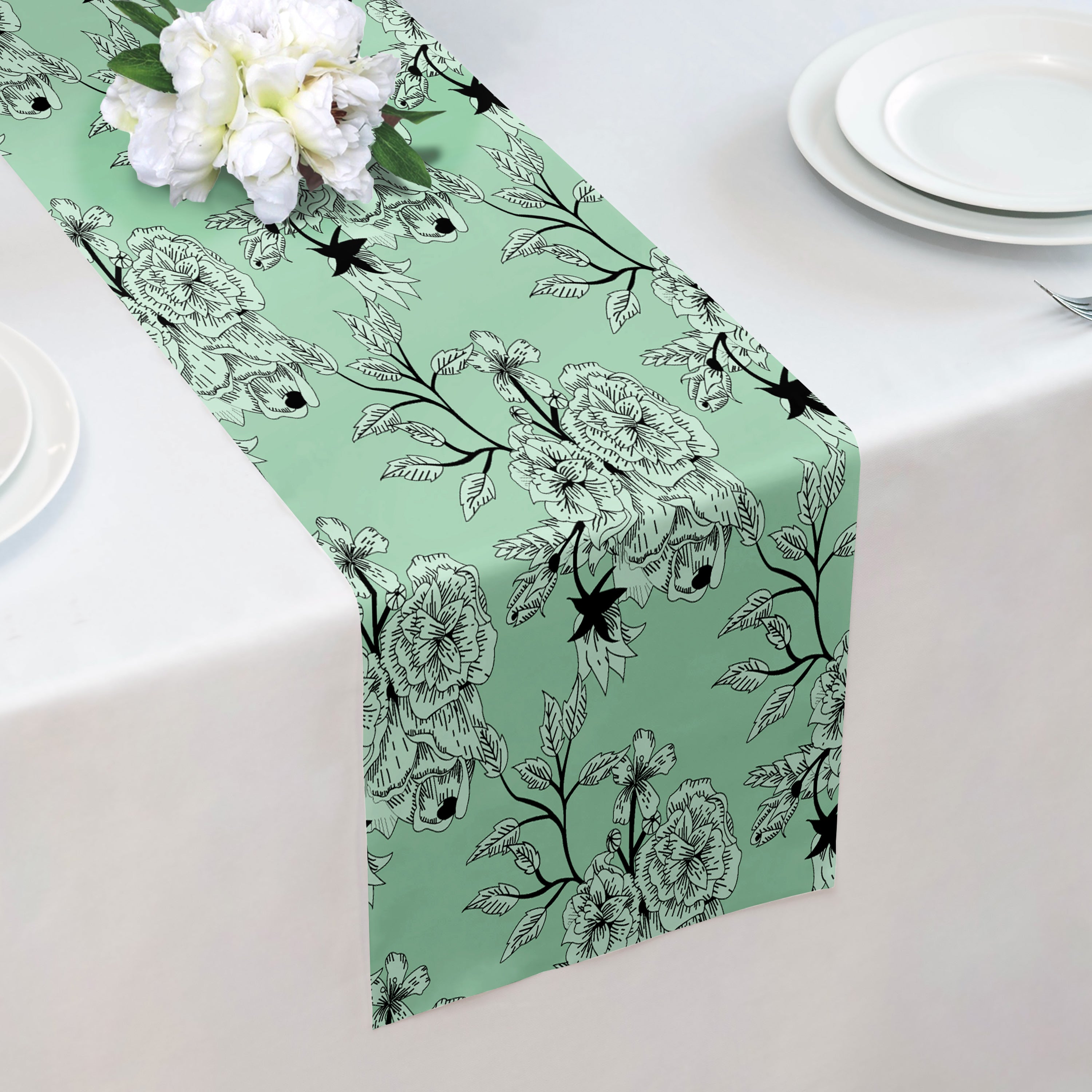 Porcelain Floral Table Runner