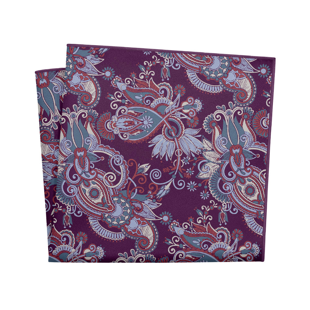 Prestige Paisley Pocket Square - 12" Square - Knotty Tie Co.