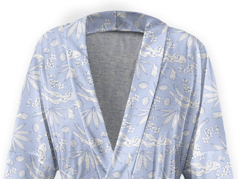 Driftwood Floral Robe - Close Up - Knotty Tie Co.