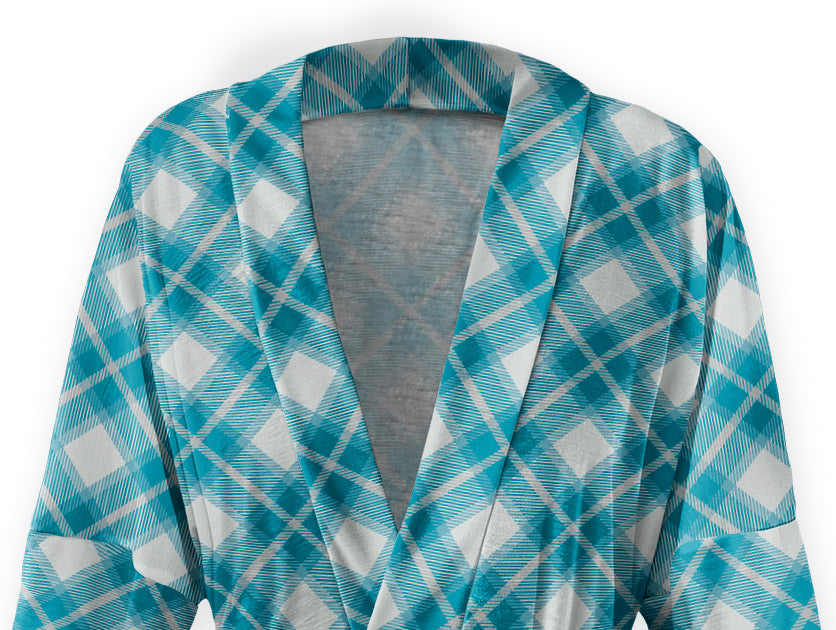 Harrison Plaid Robe - Close Up - Knotty Tie Co.