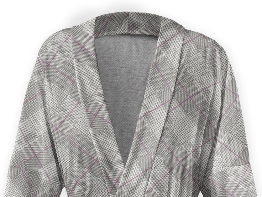 Jezebel Plaid Robe - Close Up - Knotty Tie Co.