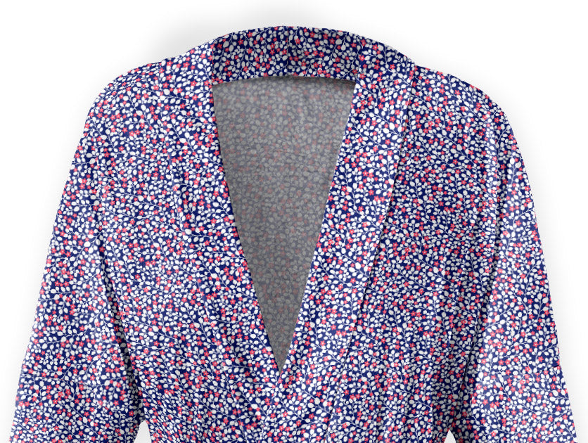 Micro Floral Robe - Close Up - Knotty Tie Co.