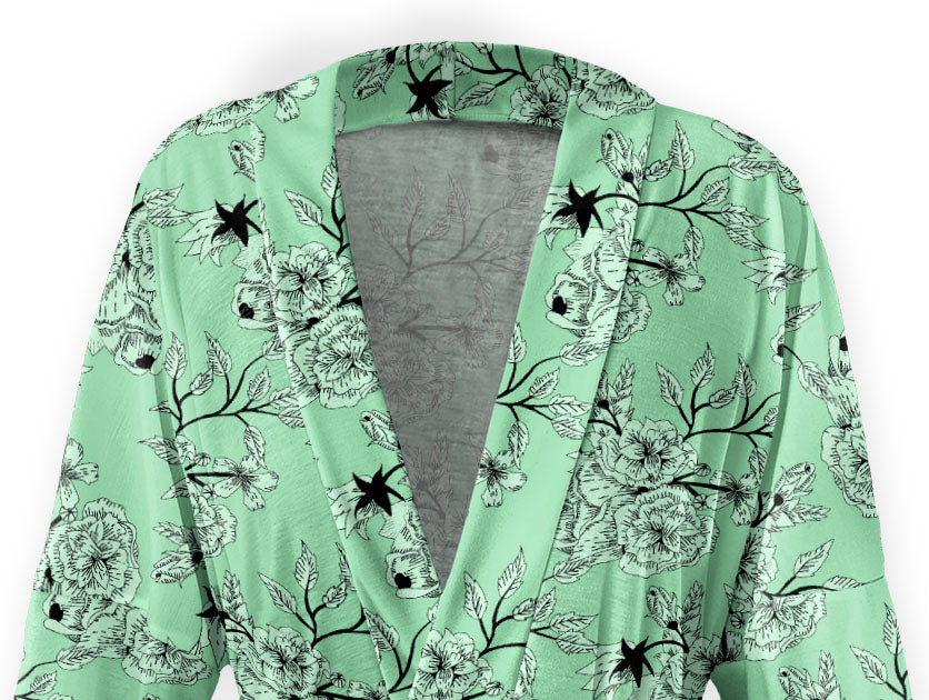 Porcelain Floral Robe - Close Up - Knotty Tie Co.