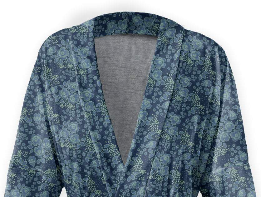 Woodland Floral Robe - Close Up - Knotty Tie Co.