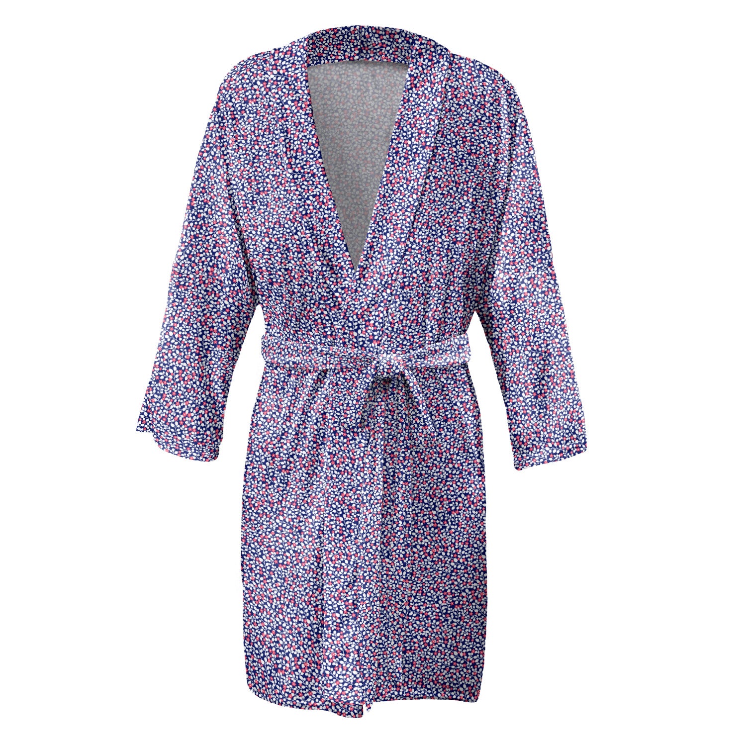 Micro Floral Robe - Front - Knotty Tie Co.