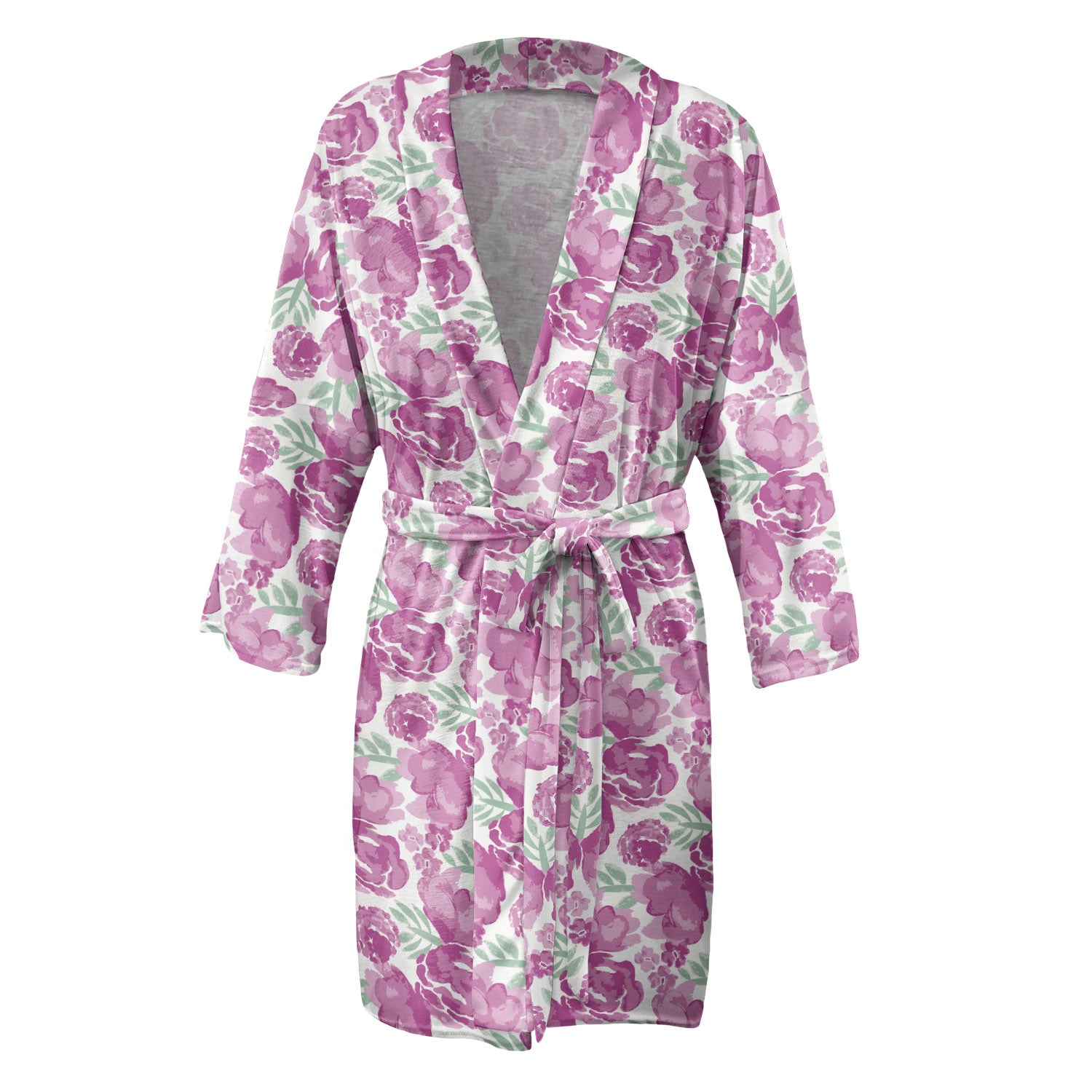 Watercolor Floral Robe - Front - Knotty Tie Co.