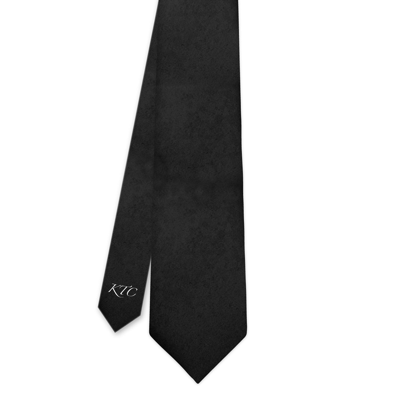 Script Initials On Tail Monogram Necktie - Rolled - Knotty Tie Co.