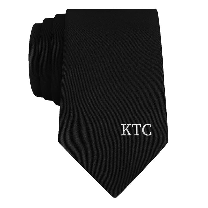 Serif Initials On Tip Monogram Necktie - Rolled - Knotty Tie Co.