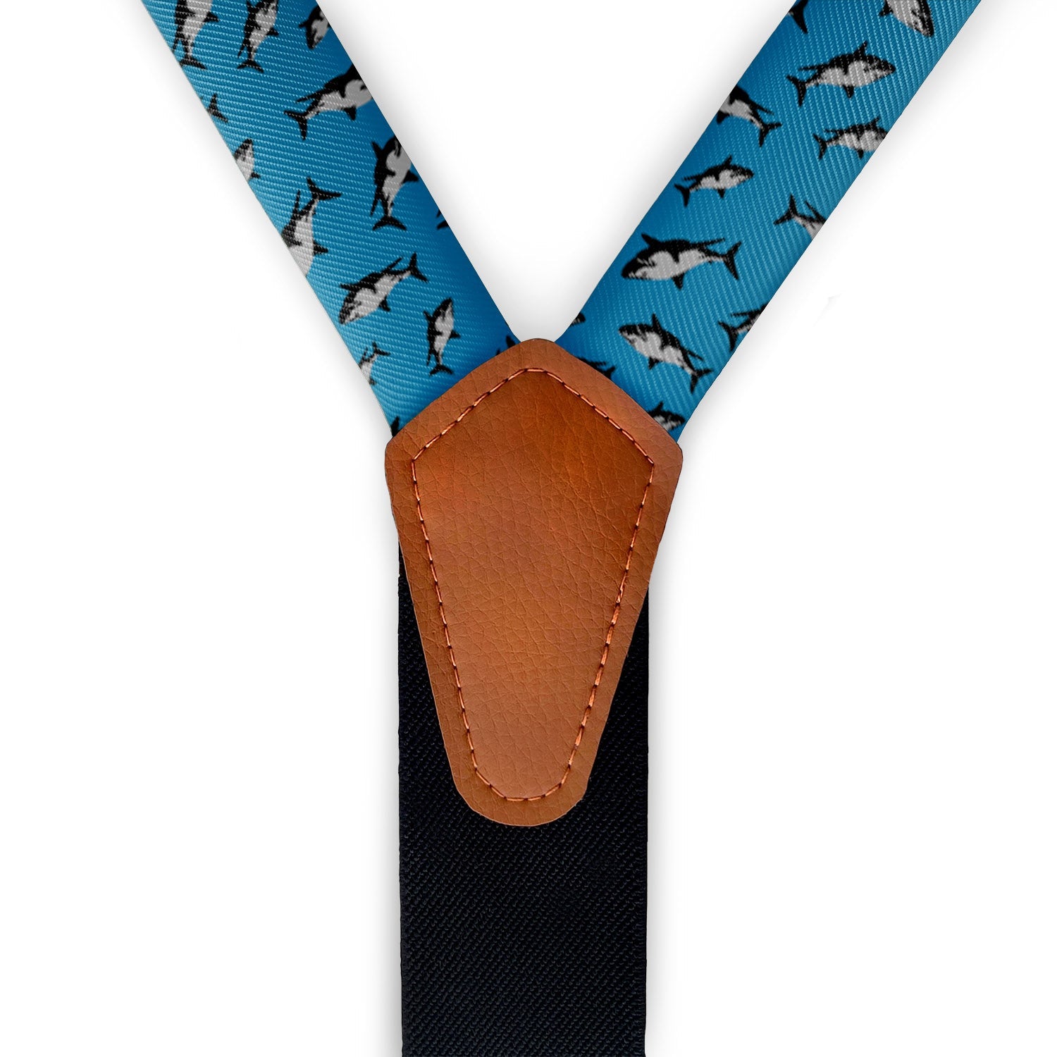 Sharks Suspenders - Vegan Leather Y-Back - Knotty Tie Co.