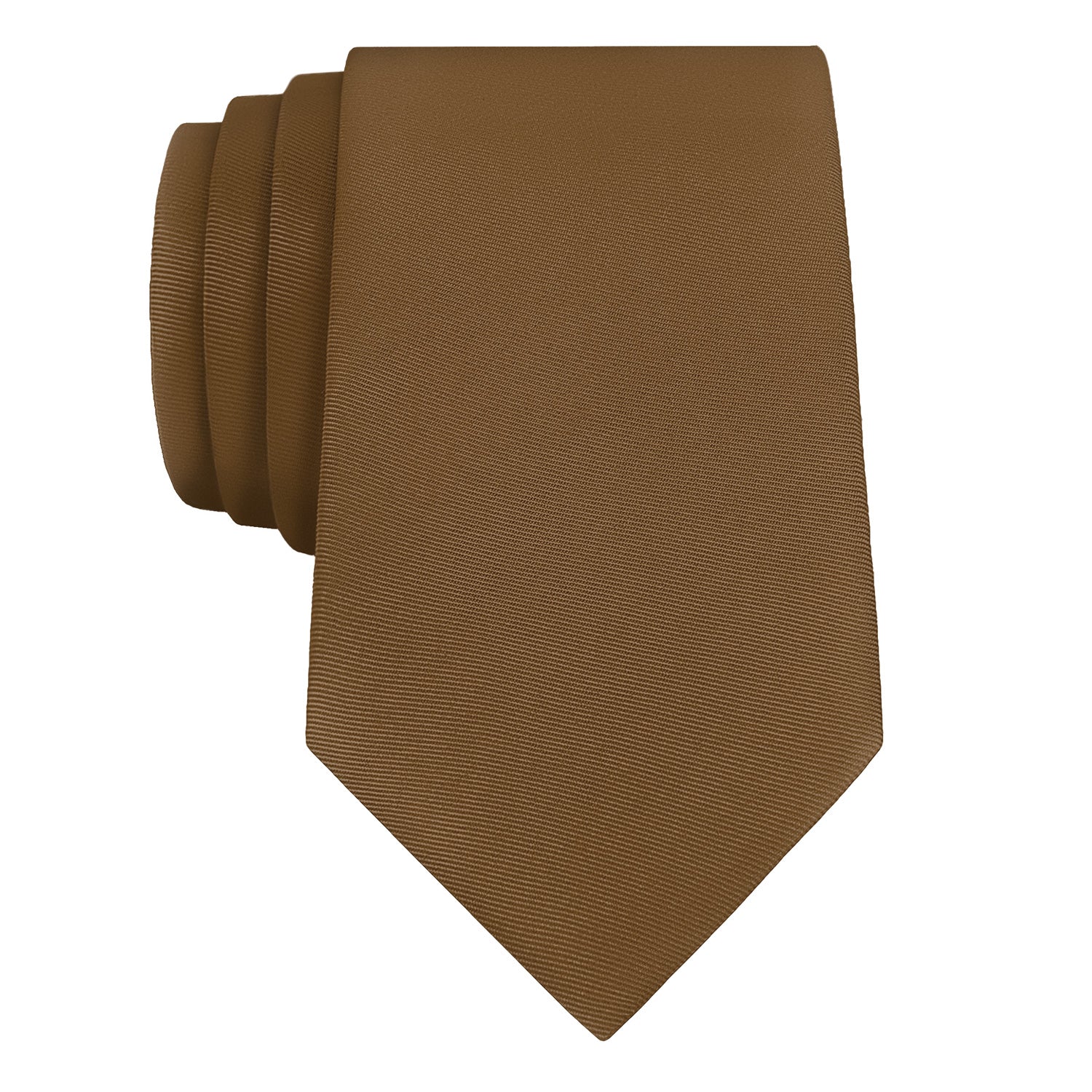 Solid KT Brown Necktie - Rolled - Knotty Tie Co.