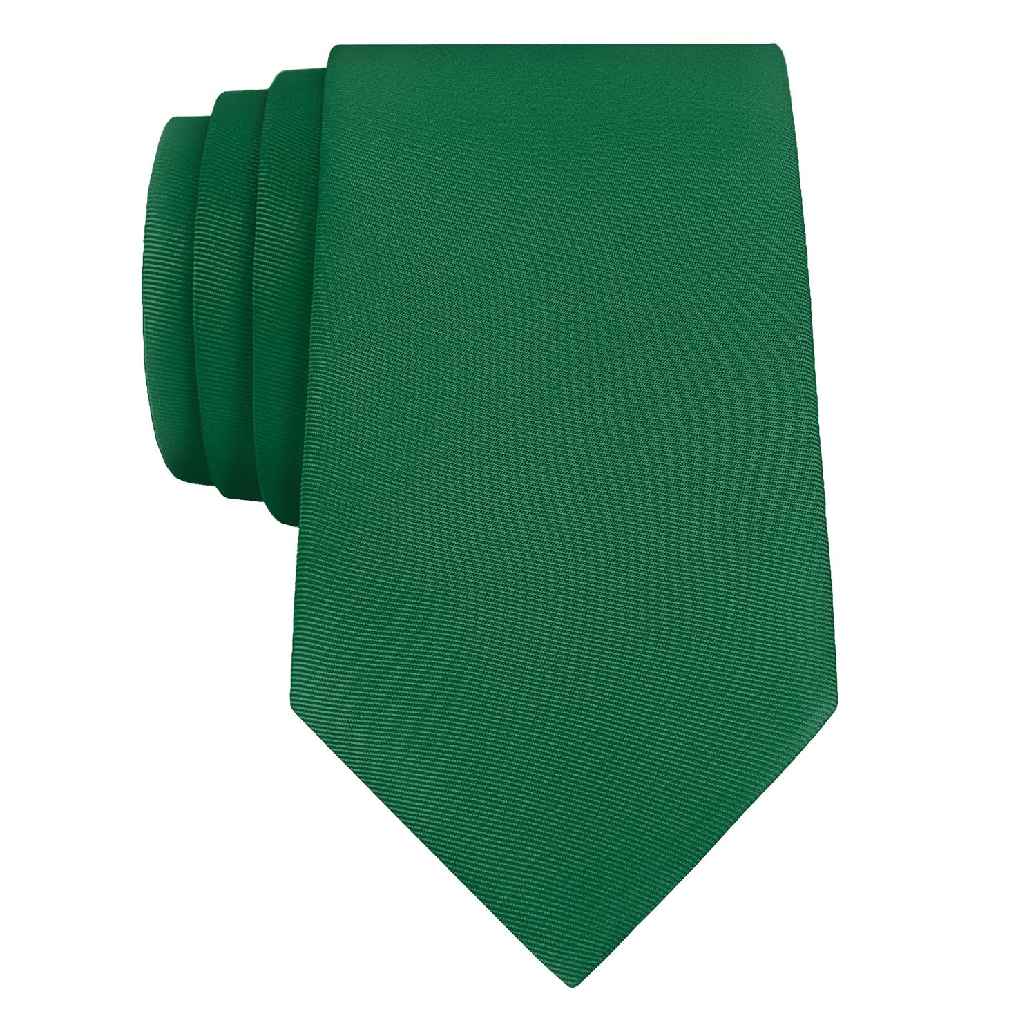 Solid KT Dark Green Necktie - Rolled - Knotty Tie Co.