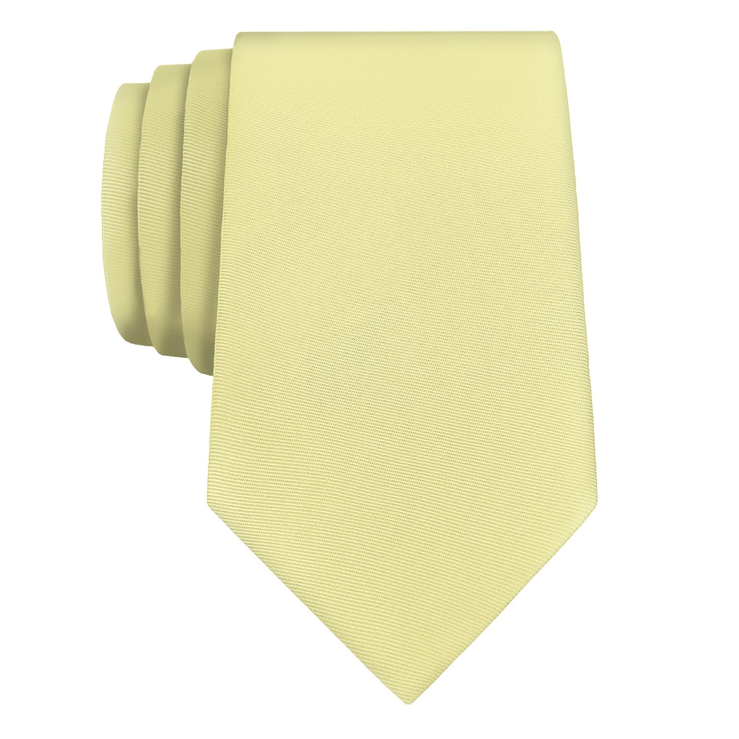 Solid KT Light Yellow Necktie - Rolled - Knotty Tie Co.