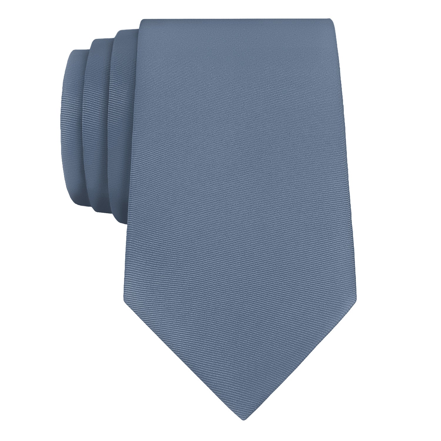 Solid KT Steel Blue Necktie - Rolled - Knotty Tie Co.