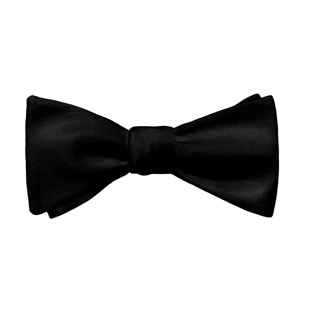 Solid KT Black Bow Tie - Adult Standard Self-Tie 14-18" - Knotty Tie Co.