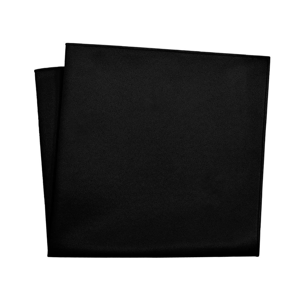 Solid KT Black Pocket Square - 12" Square - Knotty Tie Co.