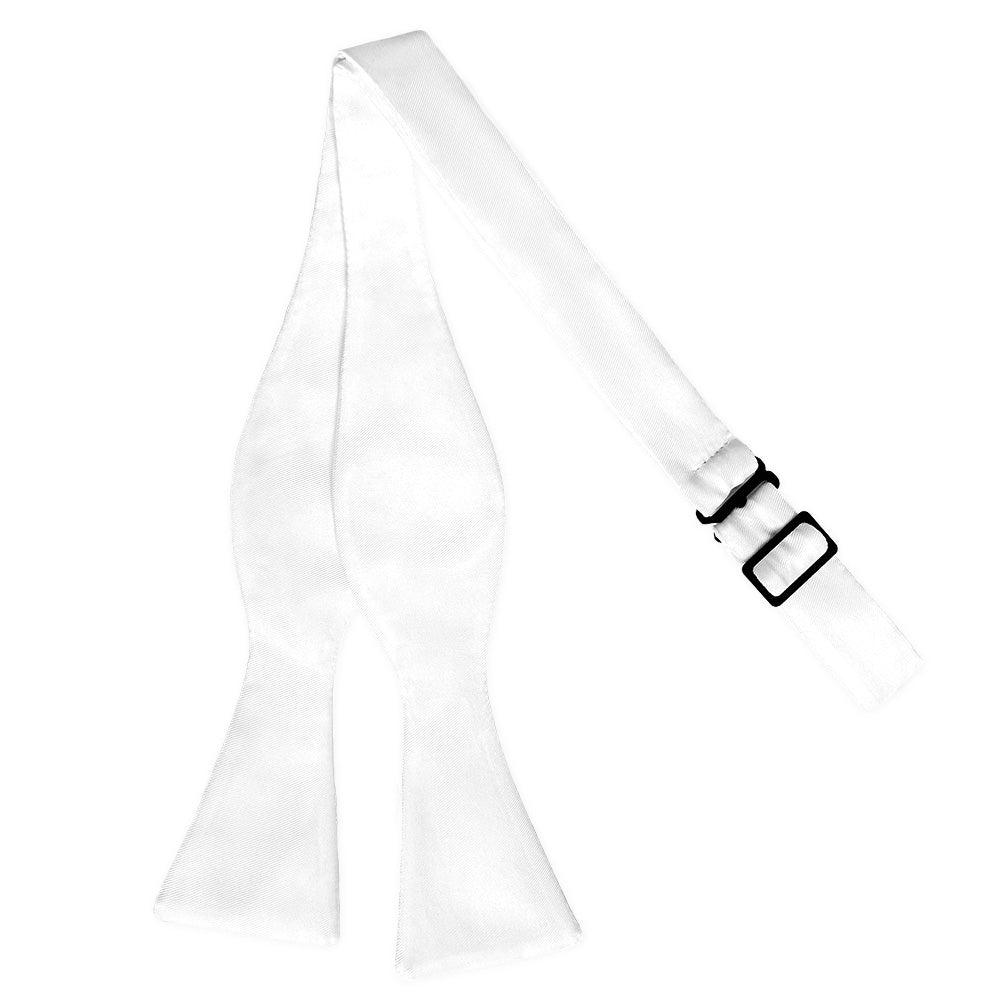 Solid KT White Bow Tie - Adult Extra-Long Self-Tie 18-21" - Knotty Tie Co.