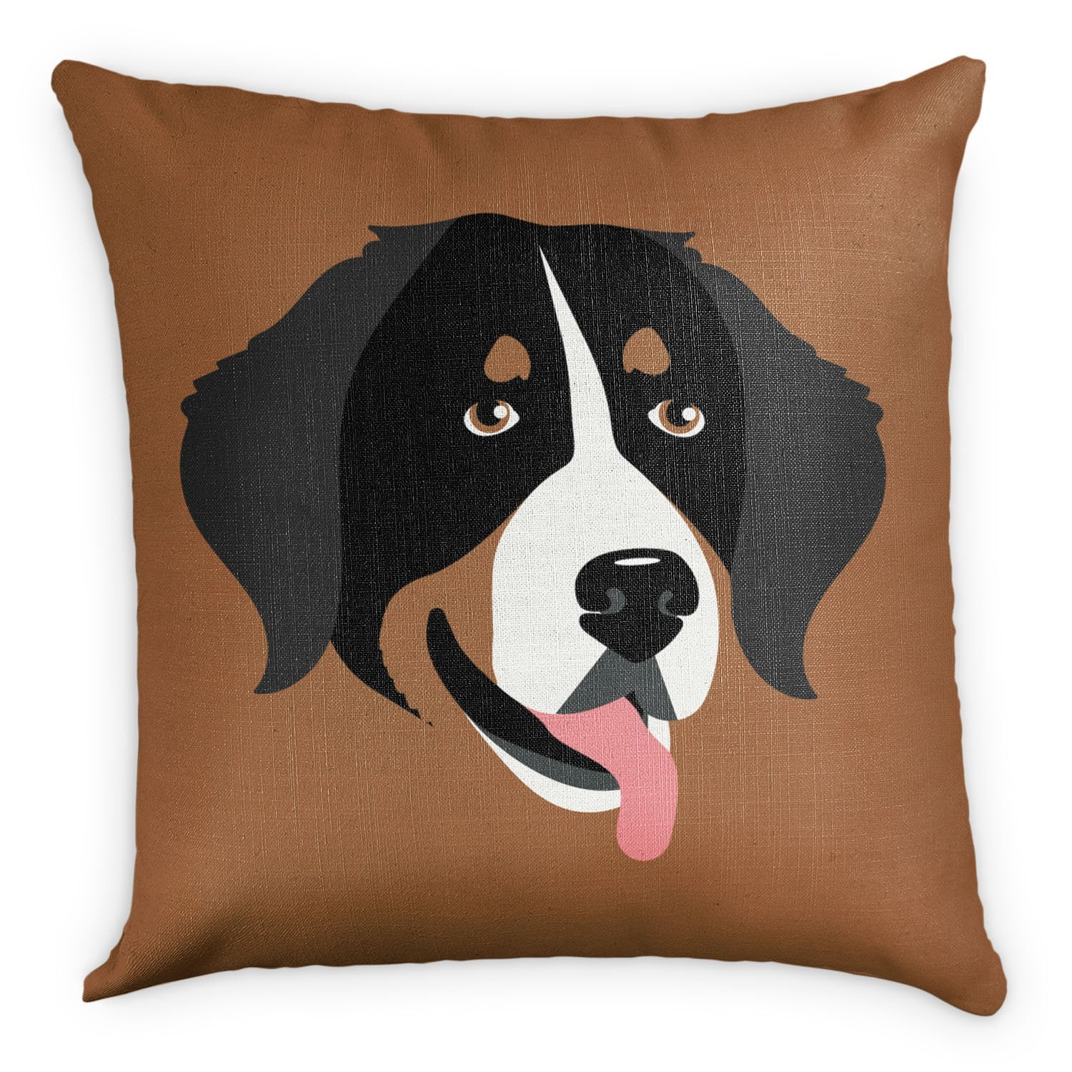 Bernese Mountain Dog Square Pillow - Front - Knotty Tie Co.