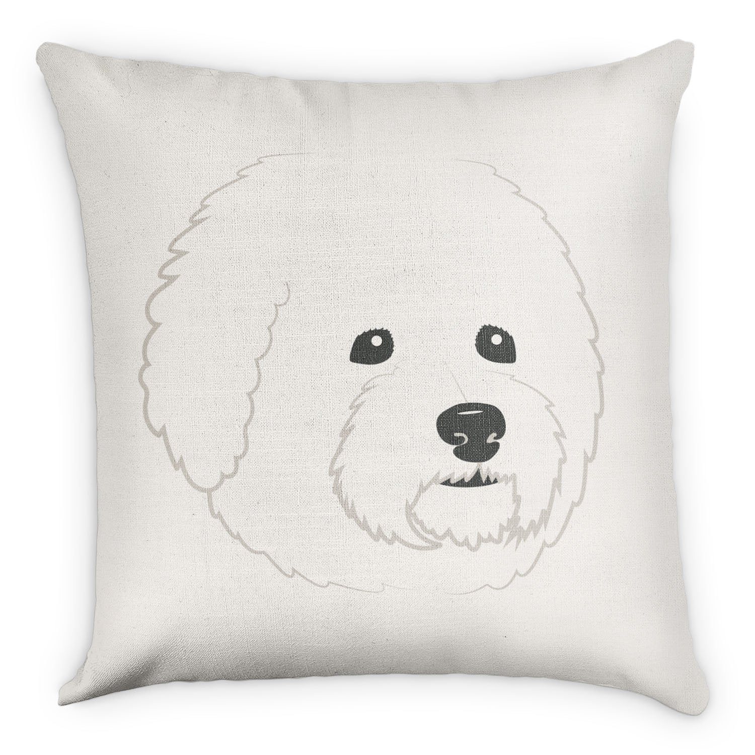 Bichon Frise Square Pillow - Front - Knotty Tie Co.