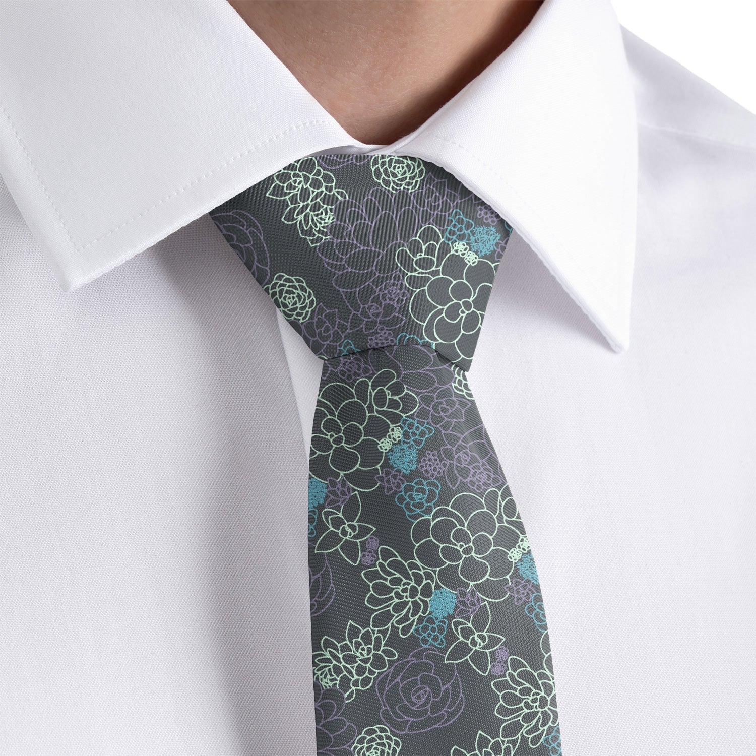 Succulent Cactus Garden Necktie - Dress Shirt - Knotty Tie Co.