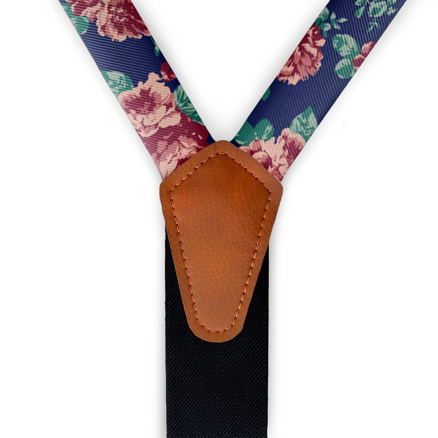 Sylvan Floral Suspenders - Vegan Leather Y-Back - Knotty Tie Co.