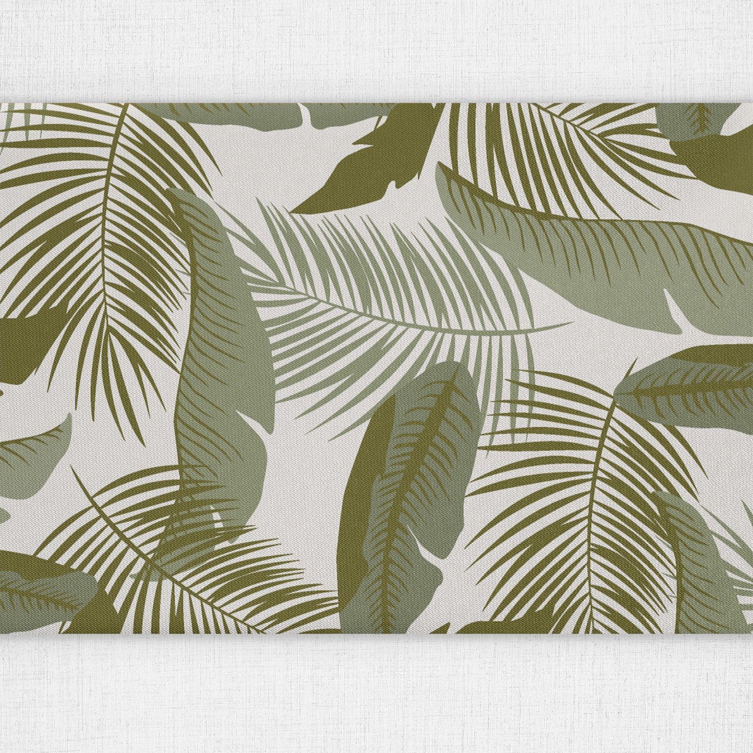 Tropical Leaves Table Runner - Close Up Top View - Knotty Tie Co.